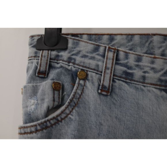 One Teaspoon Women's Size 26 Distressed Ripped Skinny‎ Leg Jeans Ankle Zip blue - Picture 4 of 12